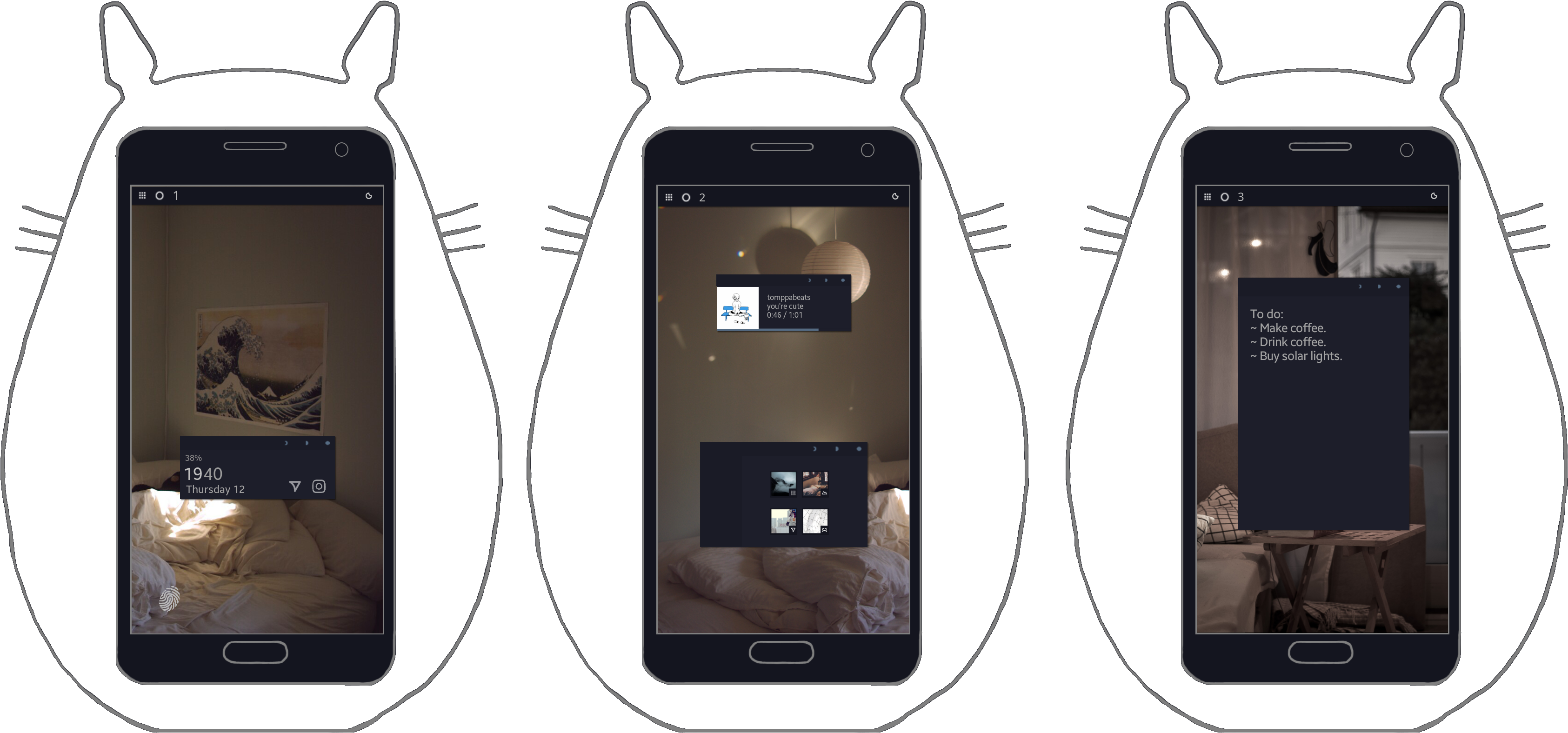 View Totoro Outline T , - Iphone (3441x1605), Png Download