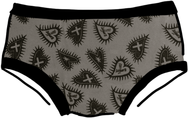 Womens Hipster Black Hearts - Panties (683x1024), Png Download