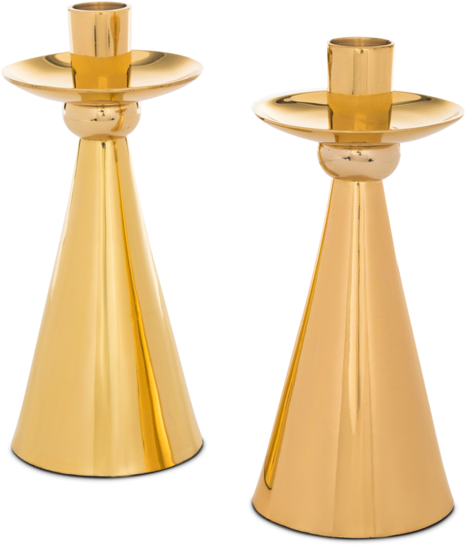 Brass Candlestick Pair - Brass (900x900), Png Download