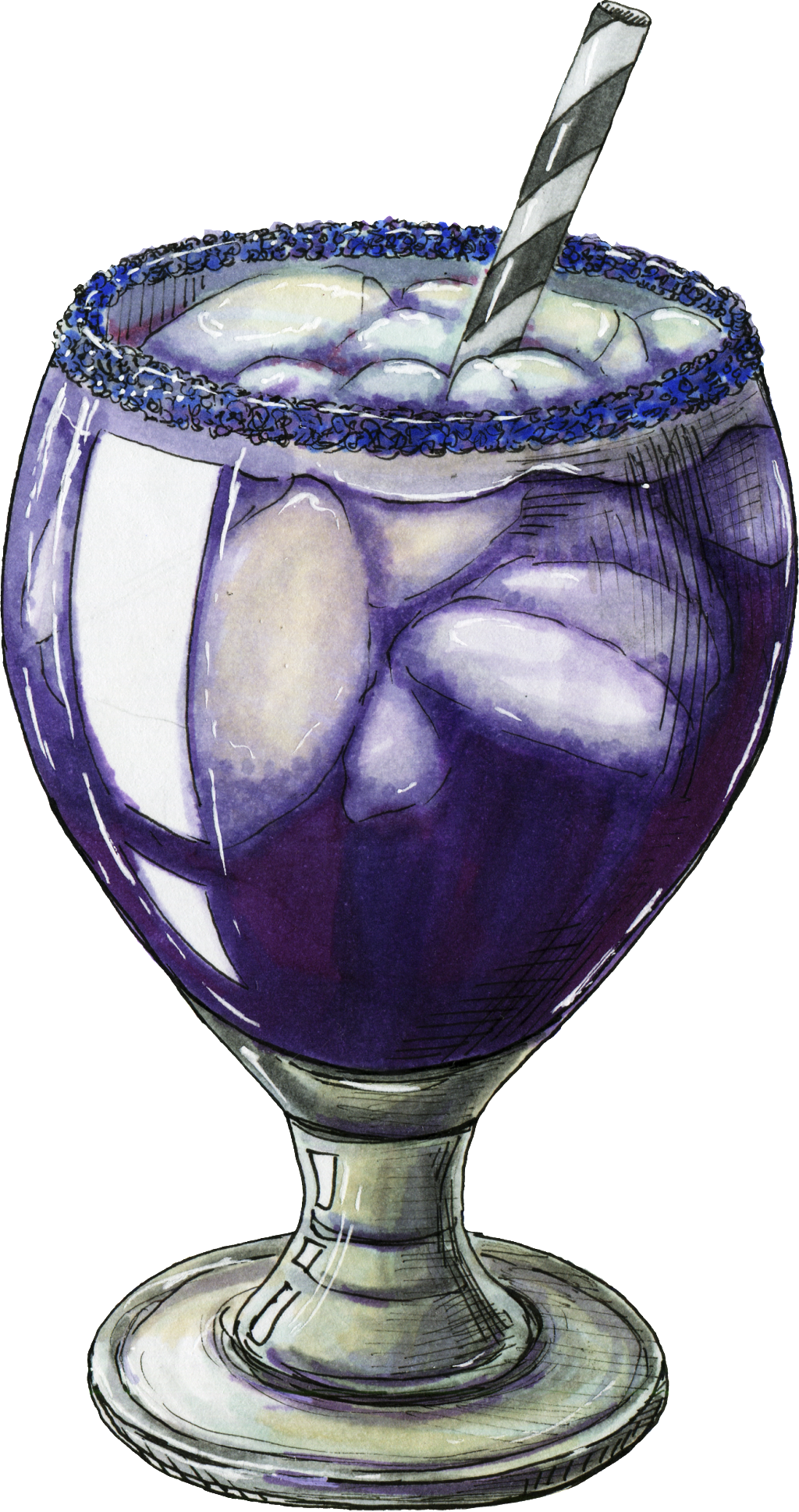 Creative Wine Glass Design Decorative - Drawing (1024x1937), Png Download