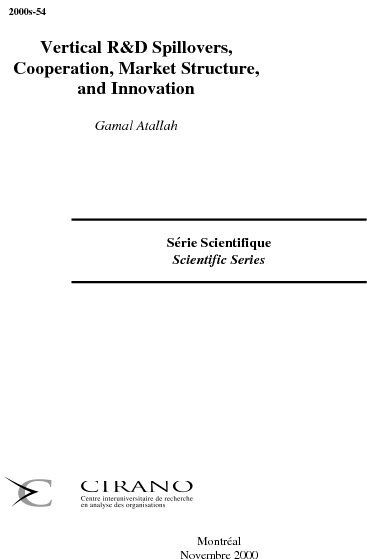 Vertical R&d Spillovers, Cooperation, Market Structure, - Document (612x792), Png Download