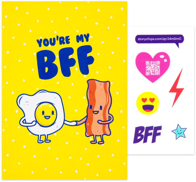 Bacon And Eggs Card (800x800), Png Download