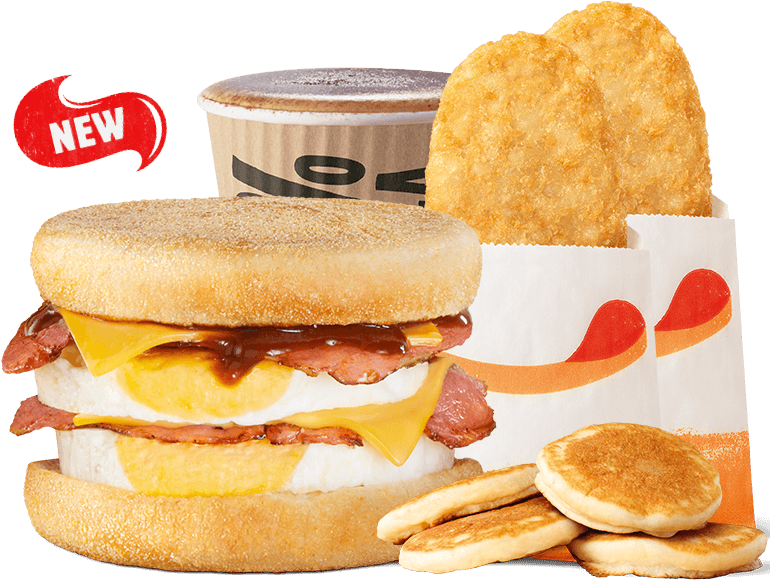 Double Bacon & Egg Super Stunner - Hungry Jacks Breakfast (800x600), Png Download