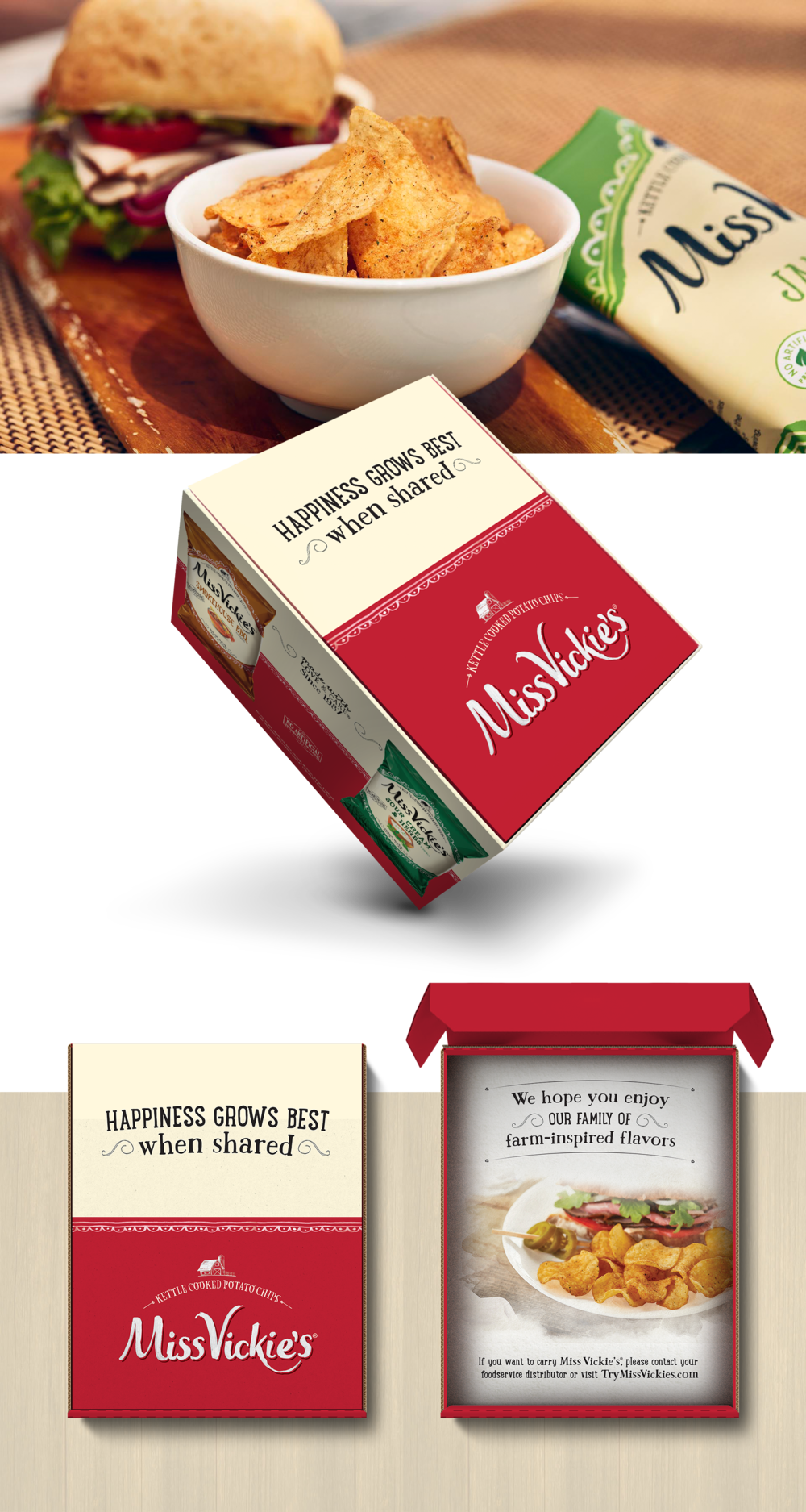 Miss Vickies Chip Bowl Shipper Box Group (1000x1875), Png Download