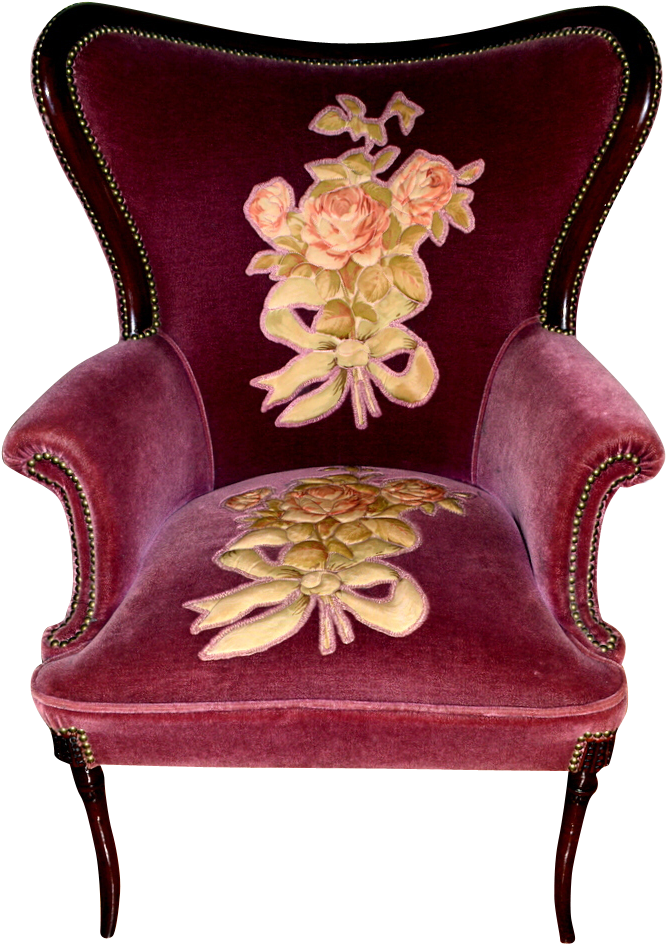 French Mohair Chair Art Deco - Chair (943x943), Png Download