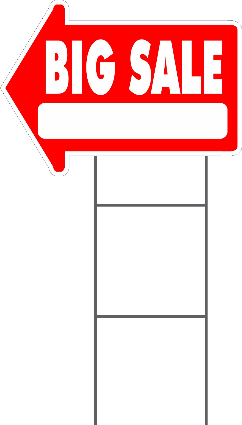 Yard Sale Sign Arrow Shaped With Frame Big Sale Free - Sign (1000x1756), Png Download