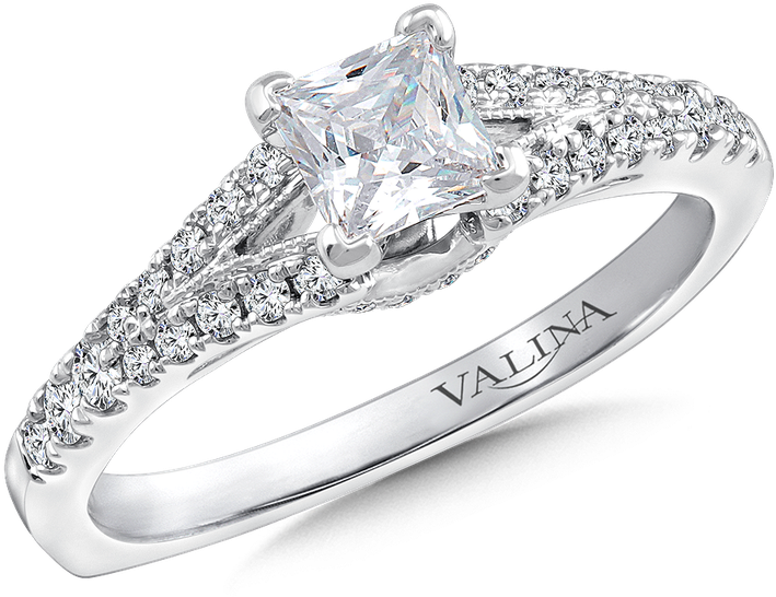 Valina Diamond Engagement Ring Mounting In 14k White - Pre-engagement Ring (800x800), Png Download