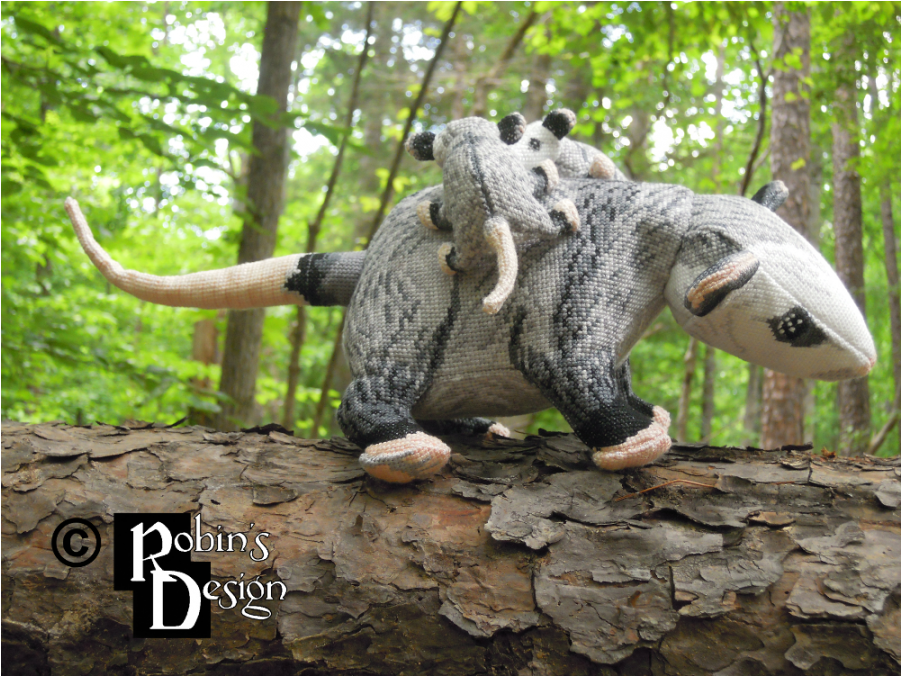 Virginia Opossum Family Dolls 3d Cross Stitch Animals - Punxsutawney Phil (900x900), Png Download