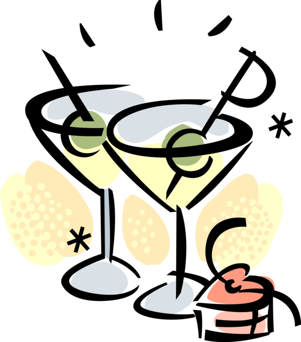 Vector Illustration Of Alcohol Beverage Martini Cocktails (618x700), Png Download