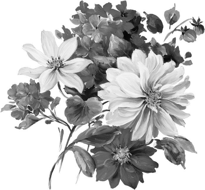 Grey Flower Png - - Png Transparent Flower Painting Png (1024x1024), Png Download