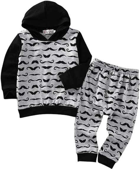 Petite Bello Clothing Set 18-24 Months Mustache Clothing - Hoodie (600x600), Png Download