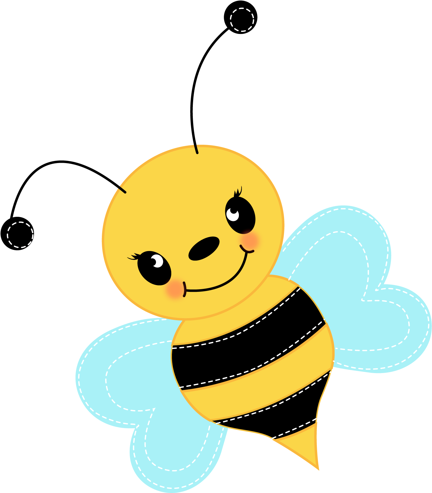 Free Cute Bee Clip Art - Clip Art Transparent Cute Bee (1490x1702), Png Download