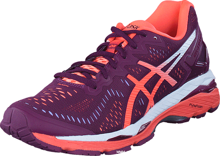 Asics Gel Kayano 23 Dark Purple/flash Coral/white 59072-04 - Kjøp Asics Gel Kayano (705x499), Png Download