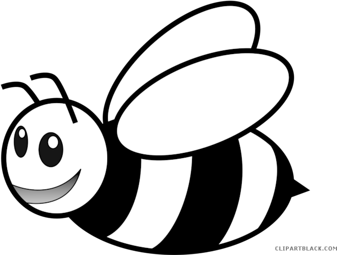 Jpg Library Free Black And White Clip Art Bee - Clip Art Black And White Bee (700x588), Png Download