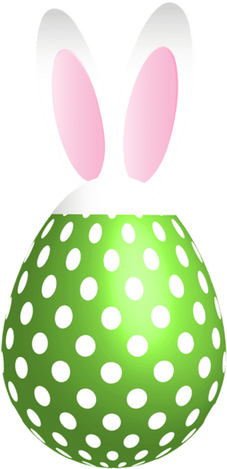 Free Png Download Easter Dotted Bunny Egg Green Png - Bunny Eggs Clipart Easter Clip Art Free (480x964), Png Download