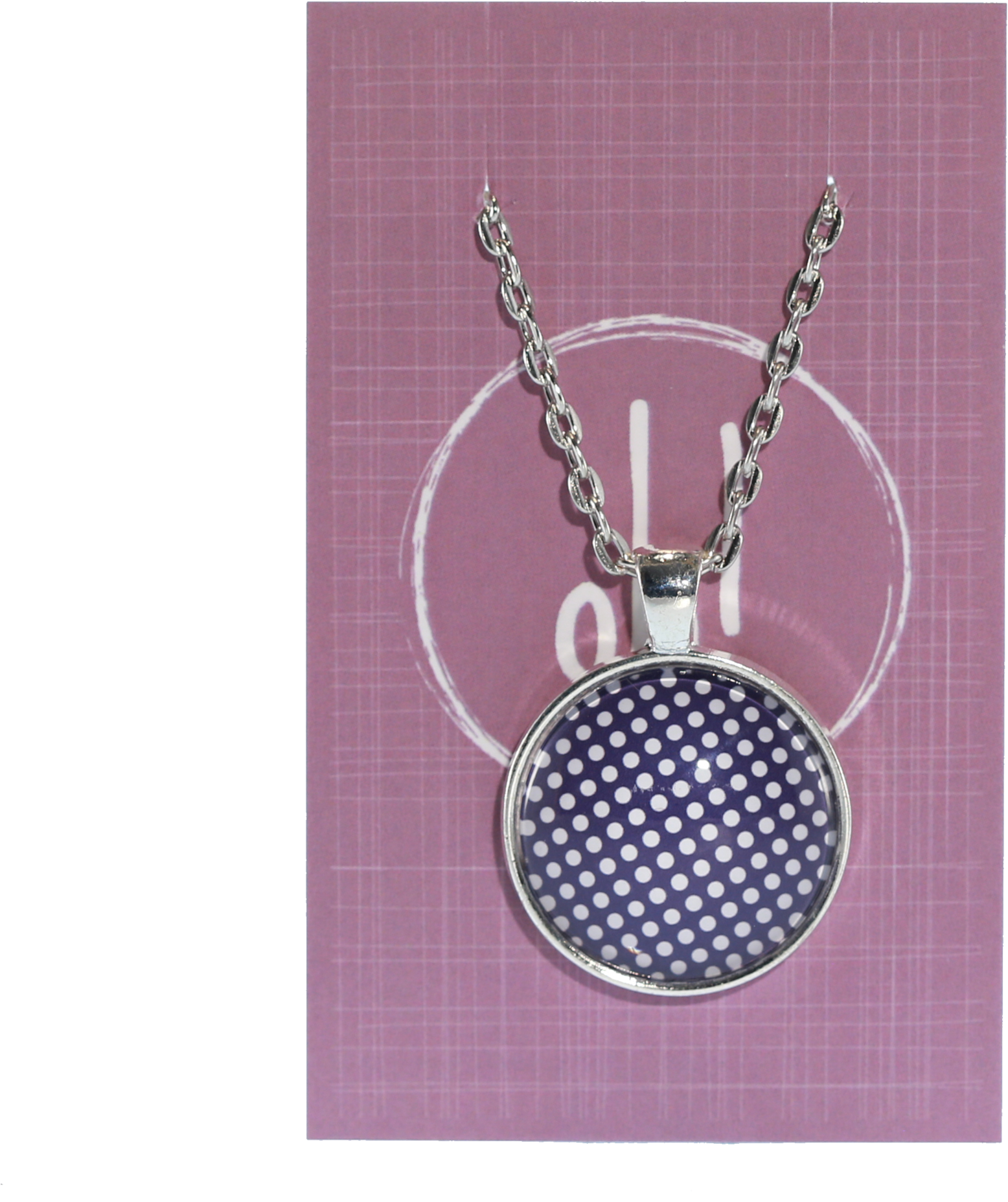 Navy Polka Dot Necklace - Locket (2048x2048), Png Download