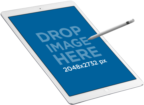Ipad Pro With Apple Pencil In Angled Portrait Position - Smartphone (640x480), Png Download
