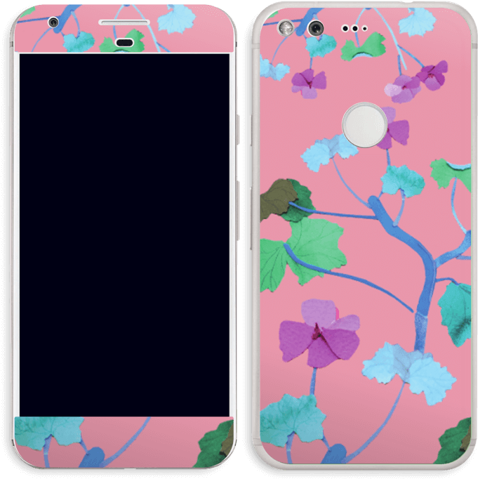 Pink & Colorful Flowers Skin Pixel - Iphone (790x800), Png Download