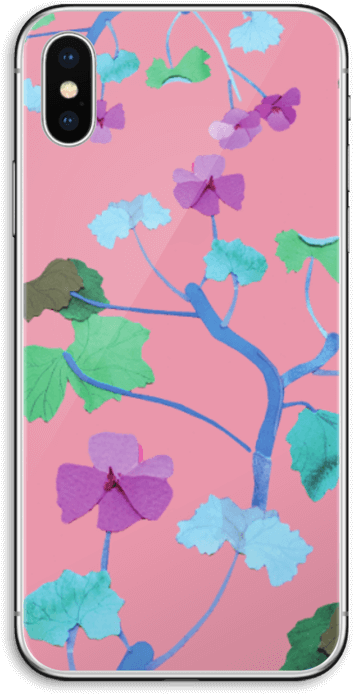Pink & Colorful Flowers Skin Iphone X - Mobile Phone Case (395x800), Png Download
