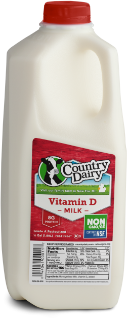 Vitamin D Half Gallon - Country Dairy (600x738), Png Download