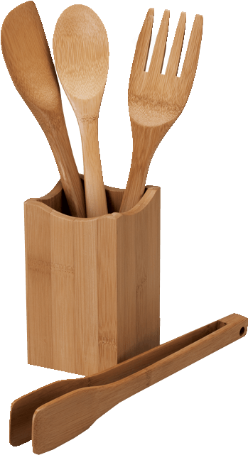 Silver Lining - Bamboo Kitchen Utensils Png (700x700), Png Download