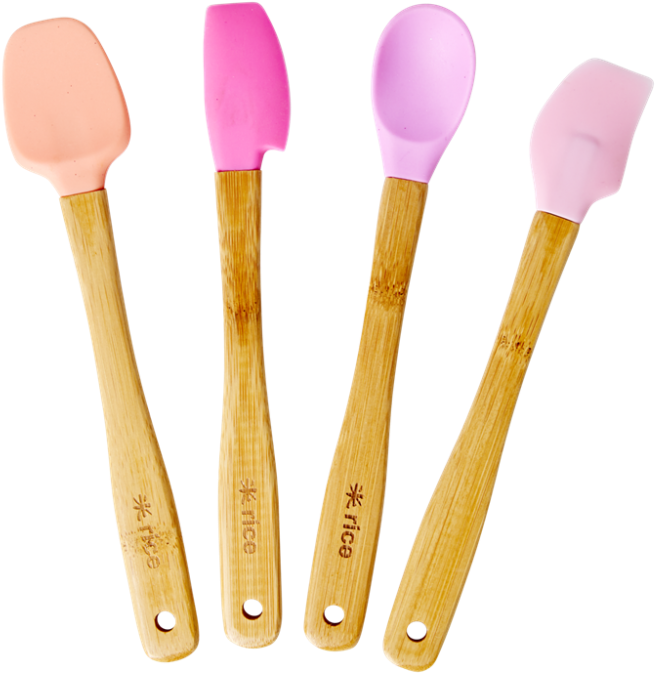 Set Of 4 Bamboo & Silicone Kitchen Utensils Rice Dk - Rice Küchenutensilien Rosa Im 4er-set (1000x1000), Png Download
