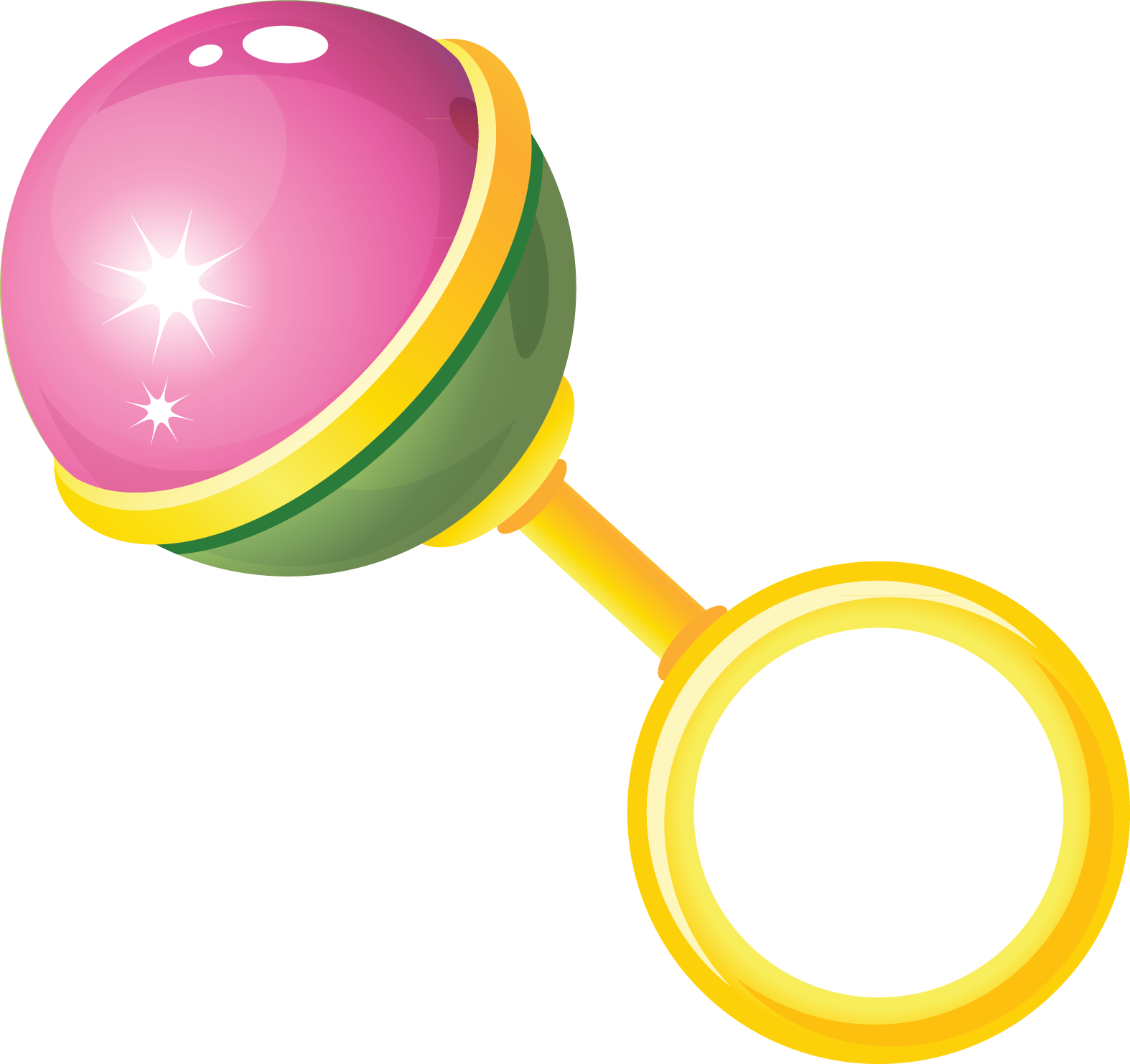 Toy Baby Rattle Clip Art - Погремушка Вектор Пнг (1574x1482), Png Download