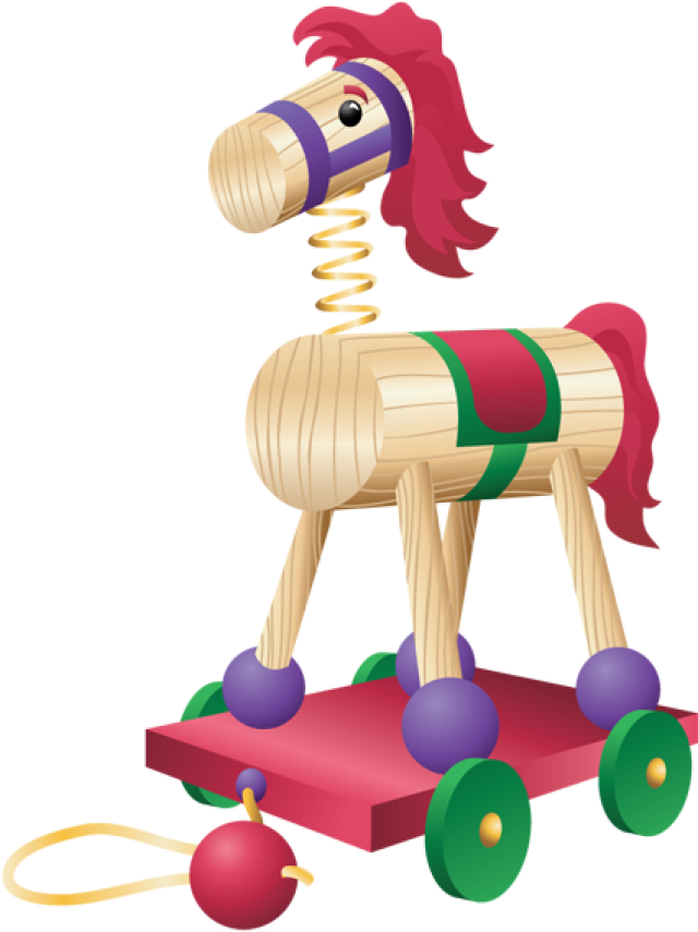 Trojan Horse Clipart Newborn Baby Toy - Santa's Bag Of Toys Clipart (640x904), Png Download