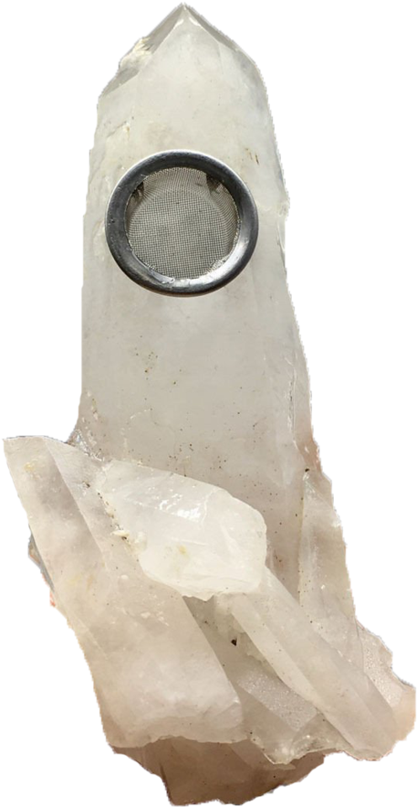 Crystal Quartz Smoking Pipe - Crystal (612x1024), Png Download