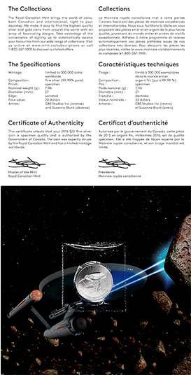 2016 $20 Fine Silver Coin Star Trek Enterprise-322 - Star Trek Tos (570x570), Png Download