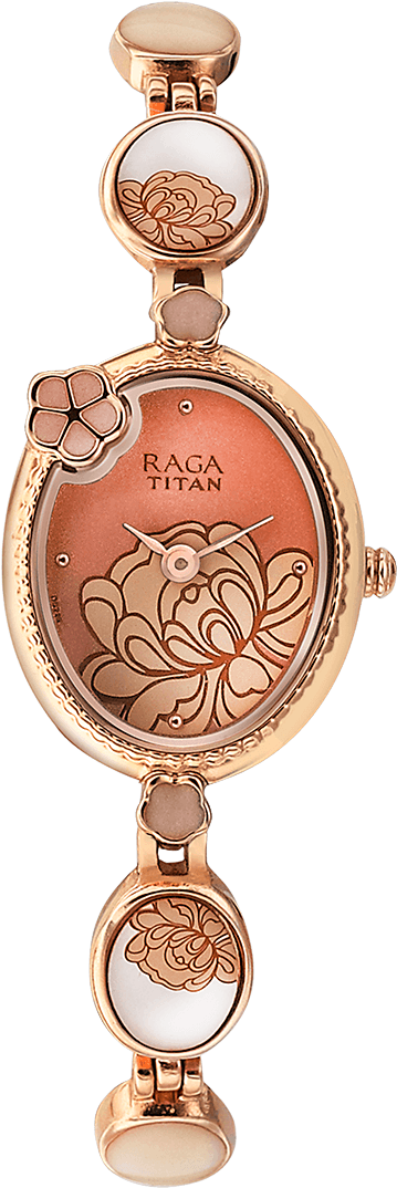 This Elegant Rose Gold Masterpiece From The Raga Aurora - Titan Watches 2566wm01 (888x1200), Png Download