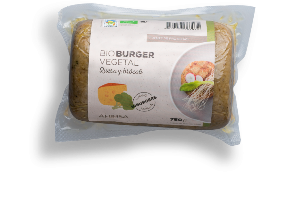 Bio Burguer Vegetal Queso Y Brocoli 750gr Ahimsa - Multigrain Bread (990x990), Png Download