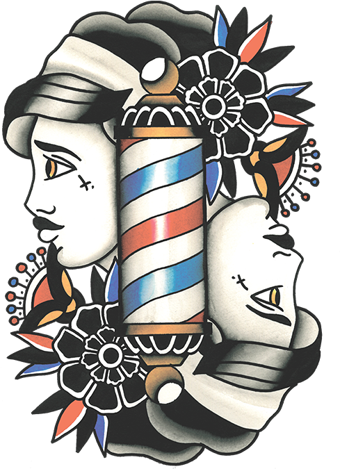 Barbet Clipart Male Hairdresser - Barber Shop Logo Ladies (513x712), Png Download