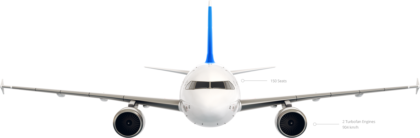 Our Fleet - Airbus A 320 Png (1470x485), Png Download
