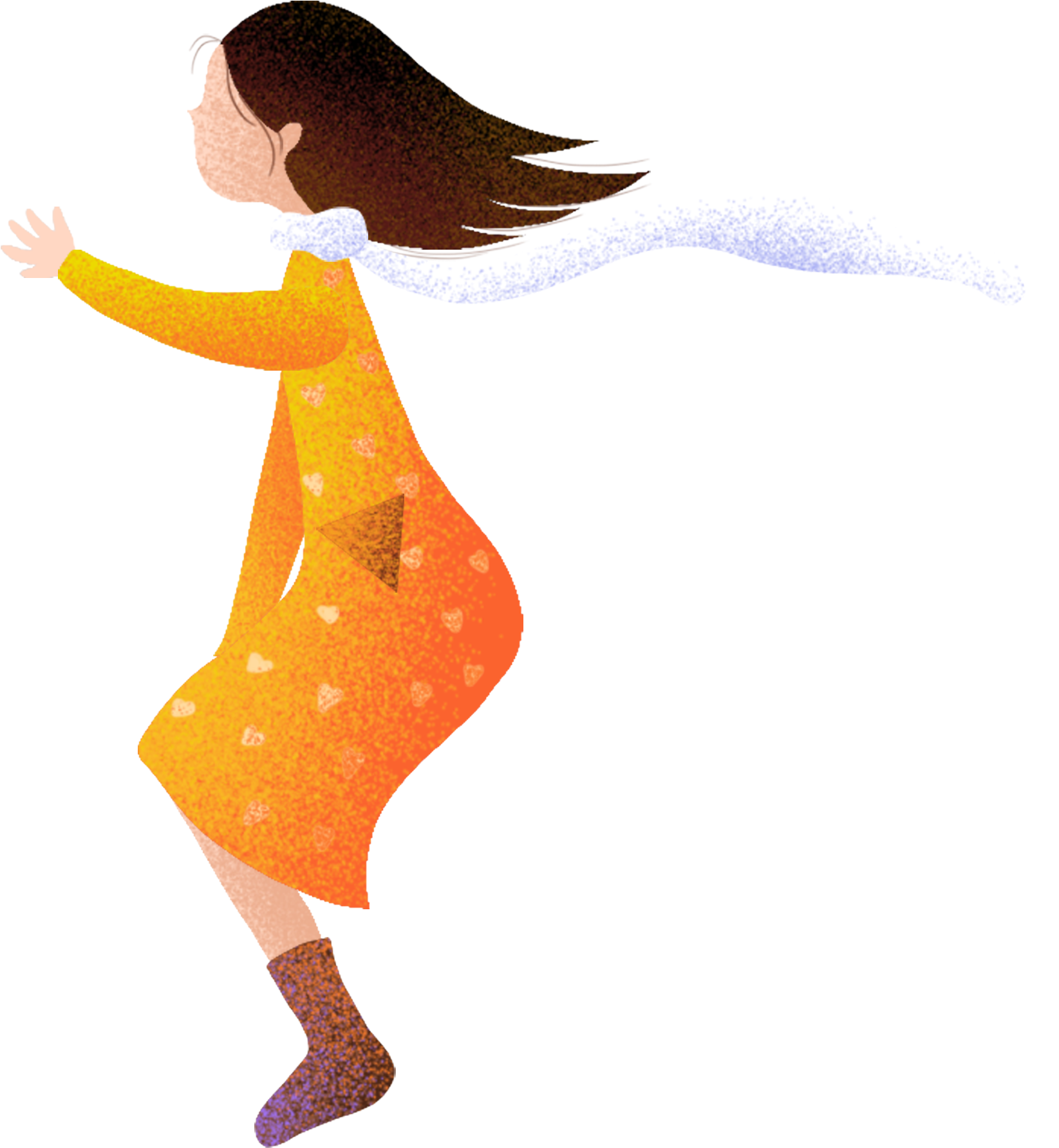 Cartoon Healing Illustration Girl Png And Psd (2000x2000), Png Download