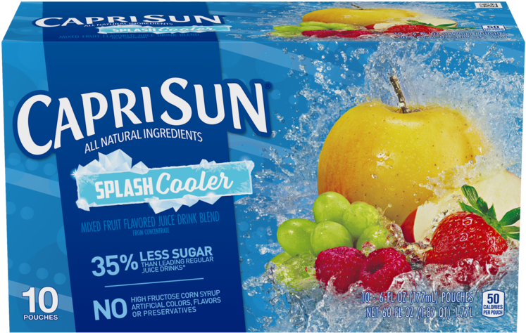 Splash Cooler - Capri Sun Fruit Punch (750x750), Png Download
