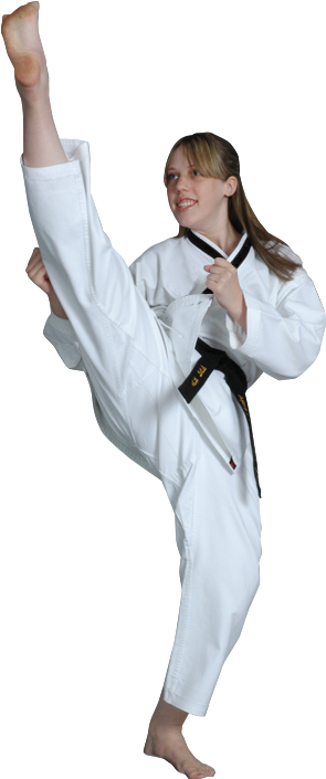 Teen Girl High Kicking - Female Martial Art Kick (480x704), Png Download