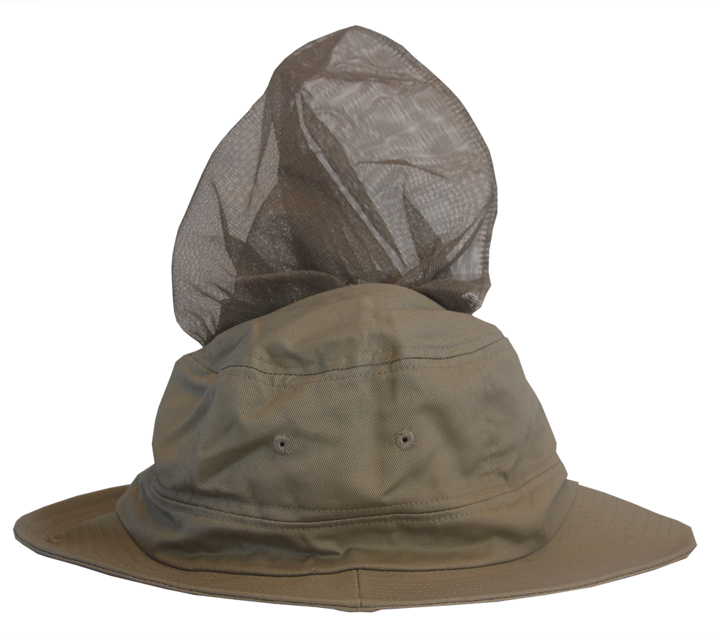 Bughat Traditional Boonie Khaki Net Out - Hat With Attached Netting (1000x1000), Png Download