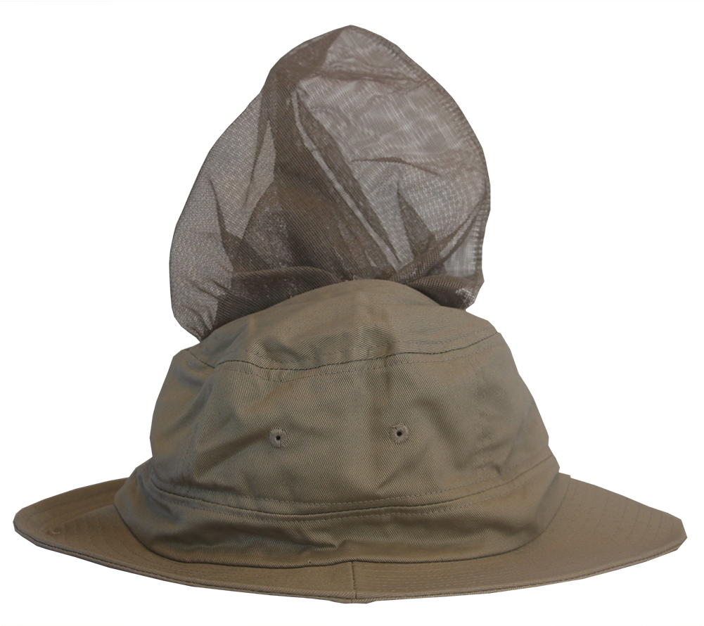 Download Bughat Traditional Boonie Khaki Net Out Hat With Attached Netting PNG Image with No