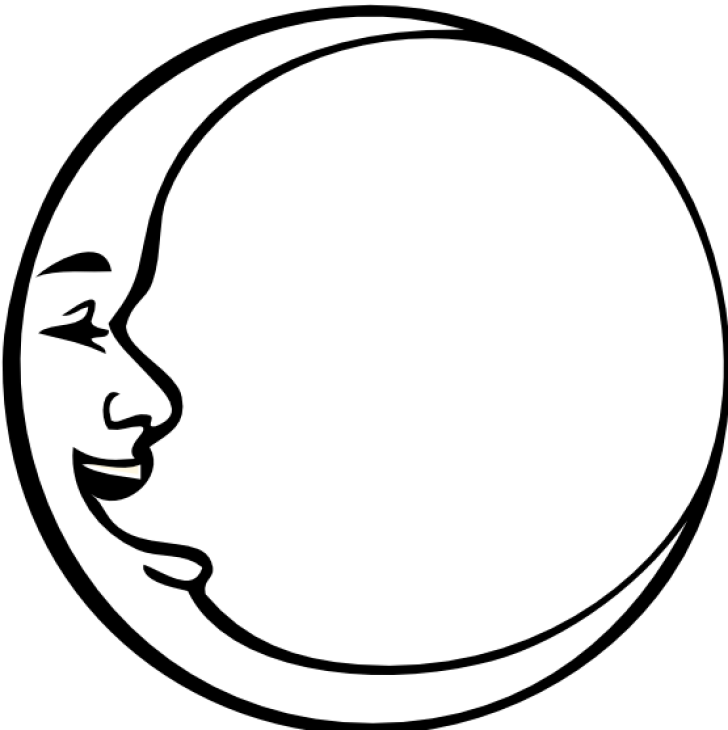 Permalink To Moon Clipart Black And White - Moon Black & White (728x730), Png Download