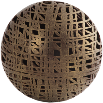 Handmade Christmas Bauble With Dark Chocolate & Golden - Sphere (600x600), Png Download