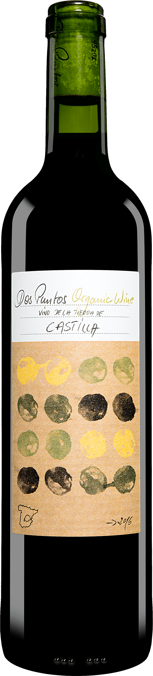 2016 Dos Puntos Organic - Wine Bottle (530x2338), Png Download