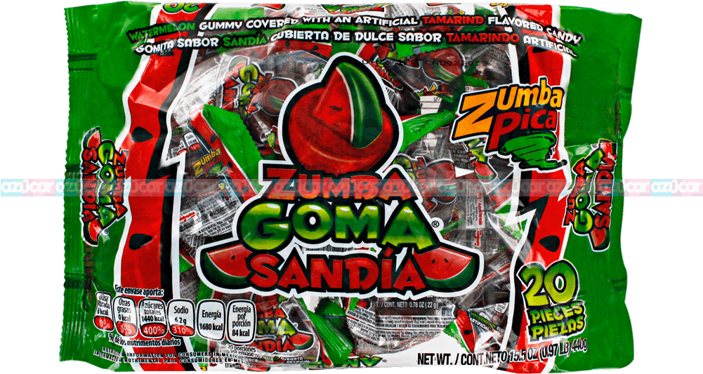 Zumba Goma Sandia 20/20 Zumba - Dulces De Gomita De Sandia (1000x1000), Png Download