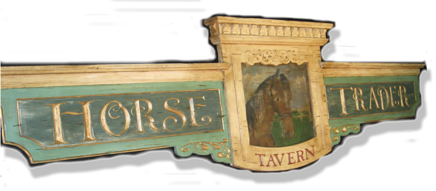 Horse Trader Tavern Sign Dark Horse Tavern Vintage - Wood (850x374), Png Download