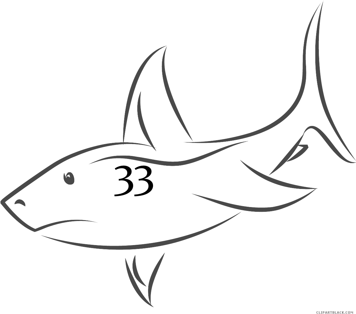 Shark Page Of Clipartblack Com Outline Animal - Cool Drawing A Shark (1197x1083), Png Download