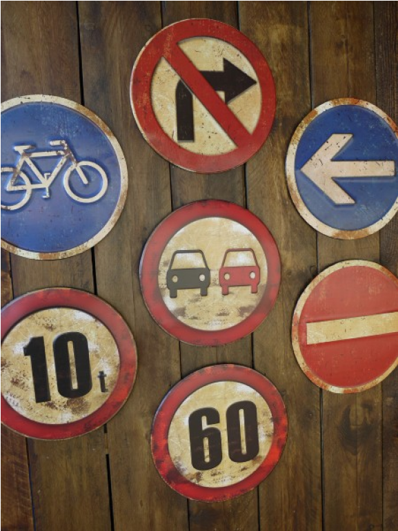 'people Crossing' Vintage Style Road Sign Plaques - Déco Avec Panneau Signalisation (1152x768), Png Download