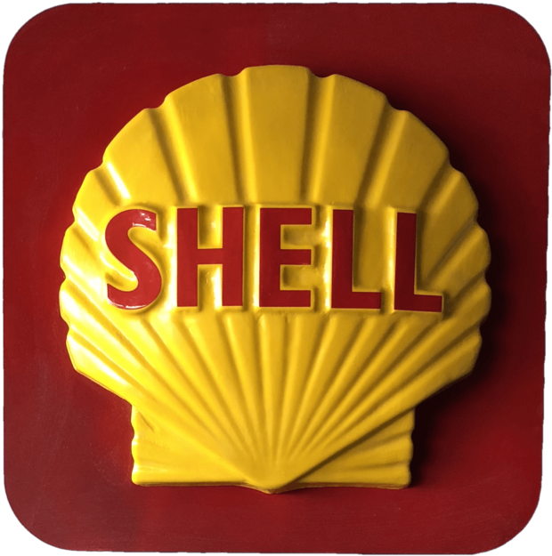 Vintage Shell Sign Wall Art By By Hand Africa - Snack (727x740), Png Download