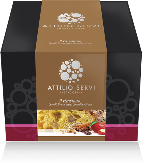 Cereals, Raisins, Apples, Pine Nuts And Cinnamon Panettone - Box (768x768), Png Download