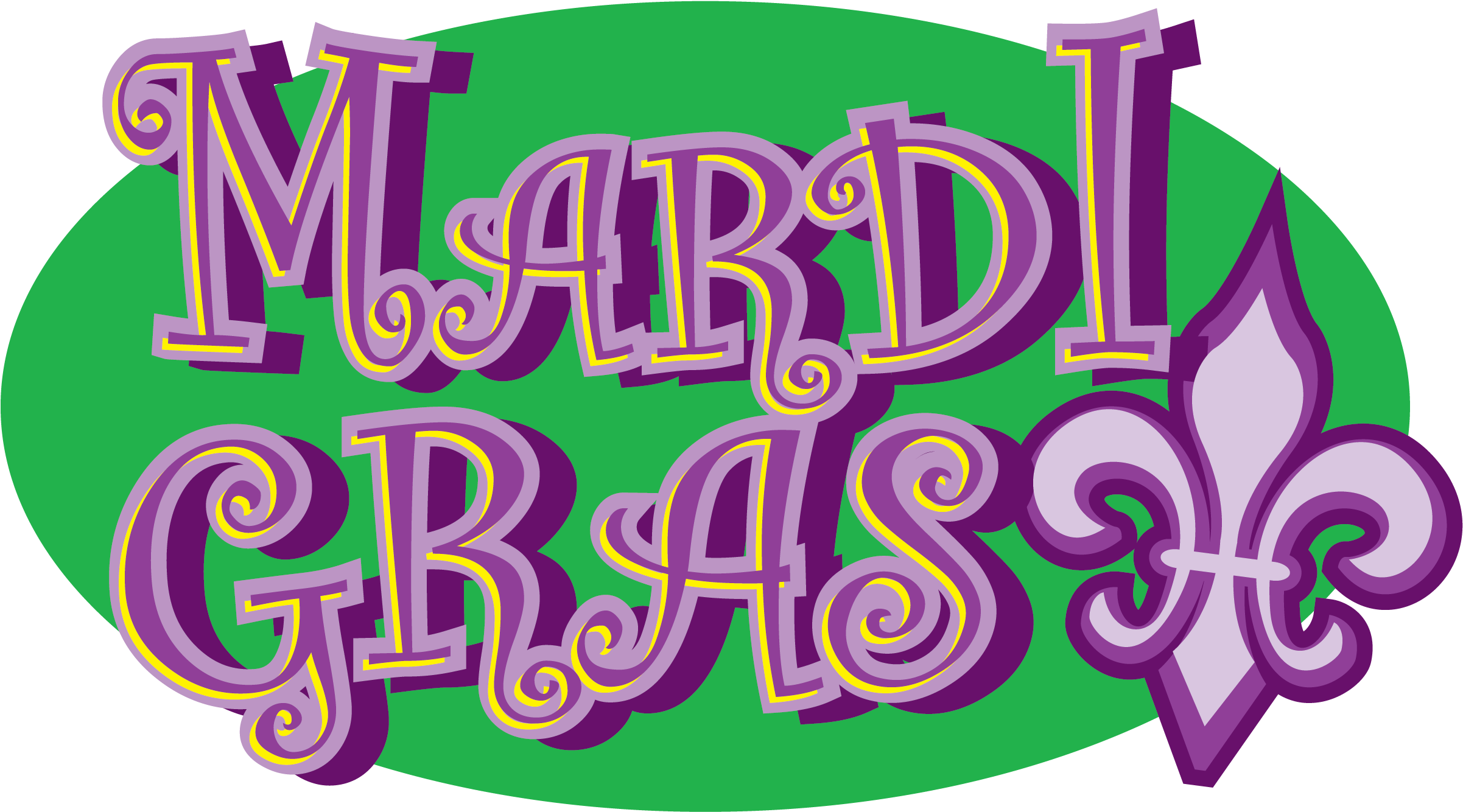 Mardi Gras Green And Purple Clip Art - Mardi Gras Clip Art Png (2550x3300), Png Download