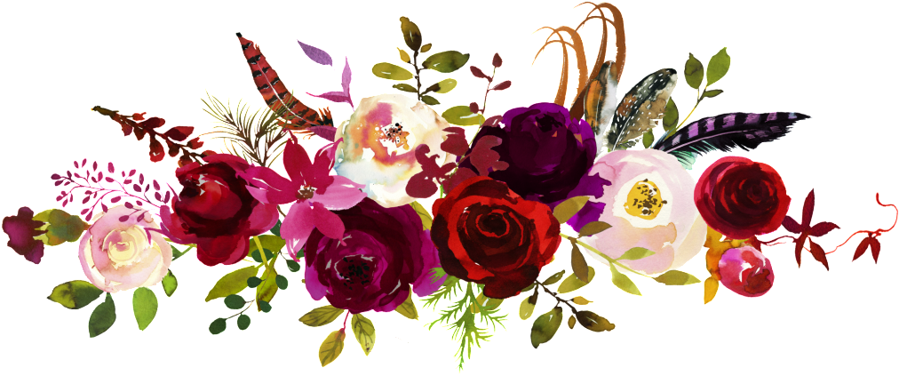 Blooming Flower Decoration Png - Save The Date Burgundy (1024x460), Png Download